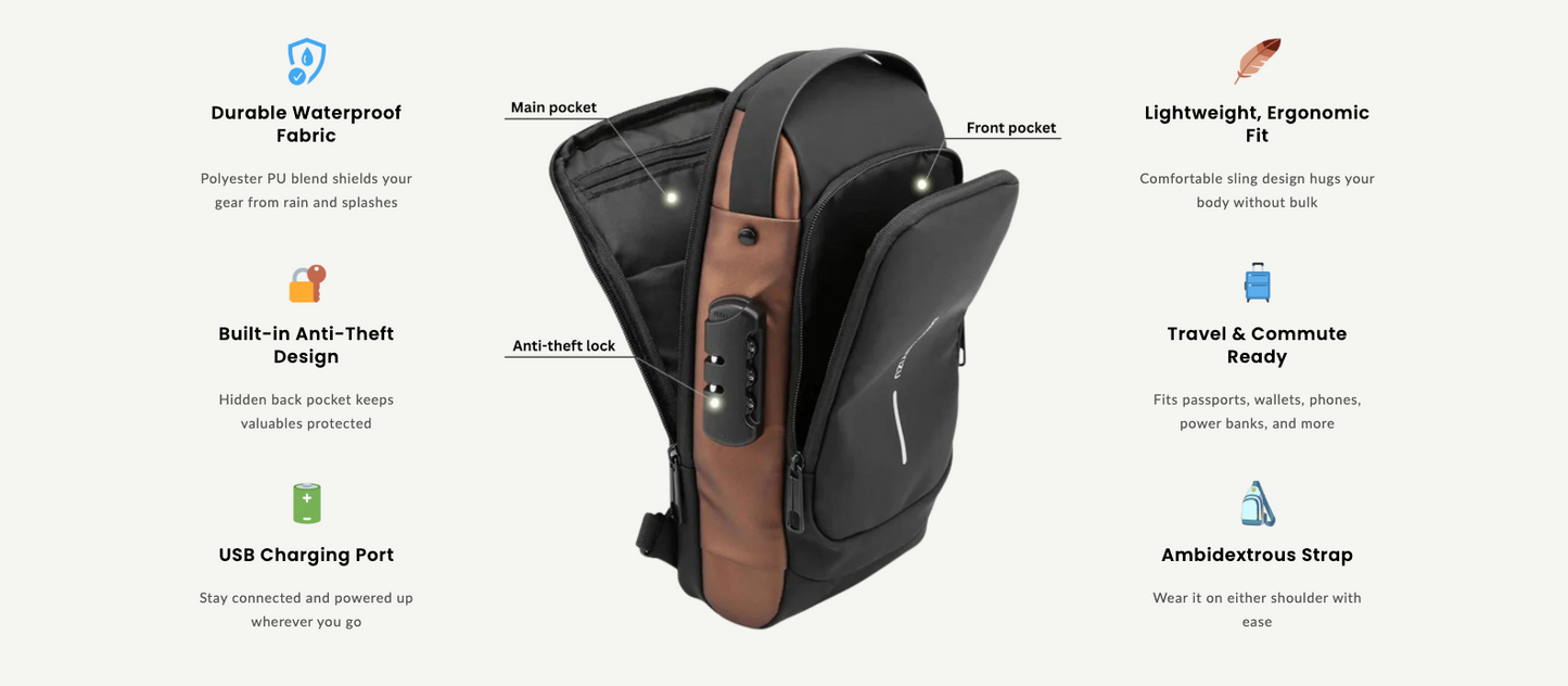 Sling Bag for Men & Women